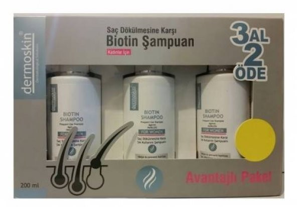 Dermoskin Biotin Şampuan Kadın 200 ml 3 Al 2 Öde