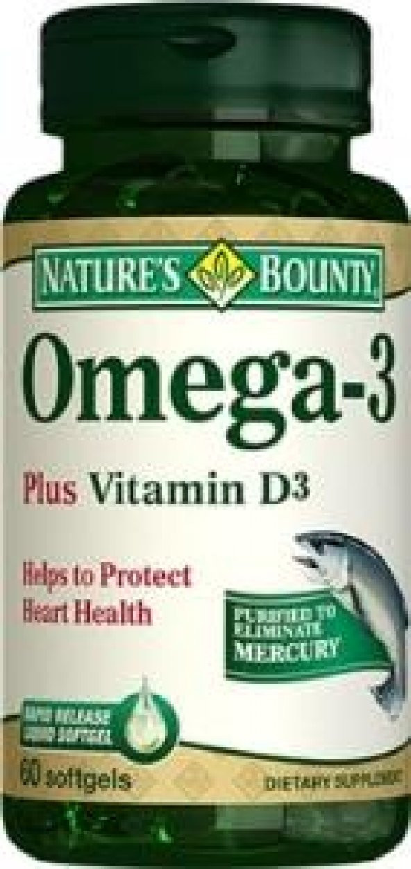 Natures Bounty Omega 3 D Vitaminli 60 Kapsül