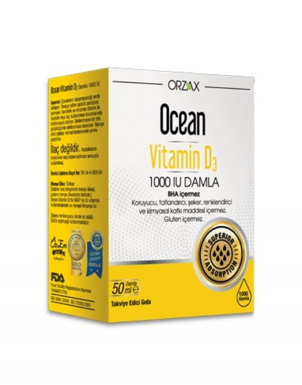 Ocean Vitamin D3 Damla 1000 IU 50 ml