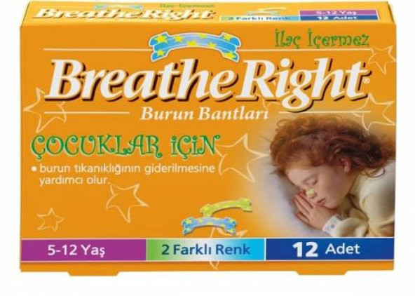 Breathe Right Çocuklar için Burun Bandı 12 Flaster