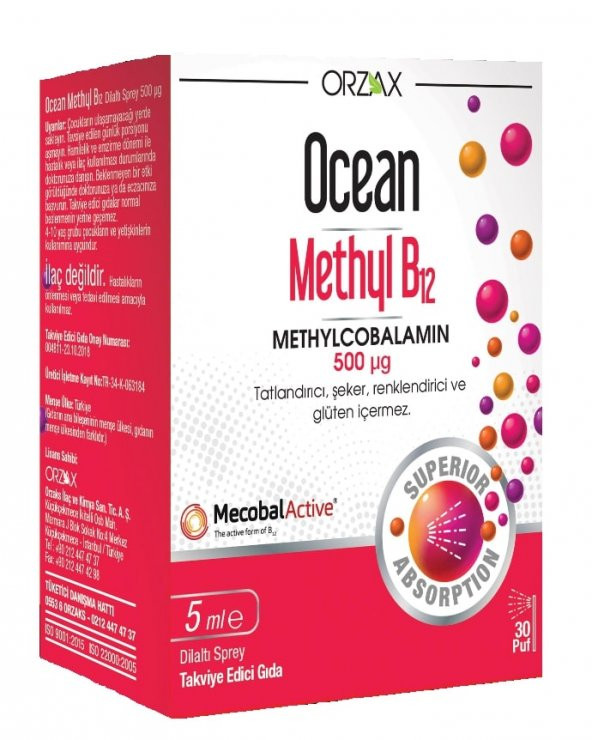 Ocean Methyl B12 500 mcg Sprey 5 ml