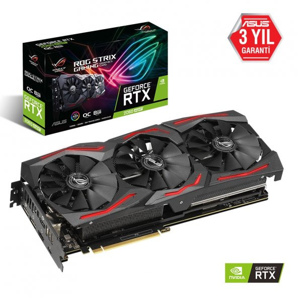 Asus Rog-Strix-RTX2060S-O8G-Gaming GeForce RTX 2060 Super 8GB GDDR6 256Bit DX12 Gaming Ekran Kartı