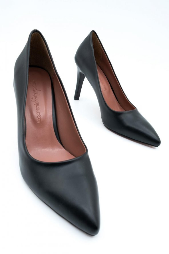 Modabuymus Siyah Stiletto Topuklu Kadın Ayakkabı - Anger