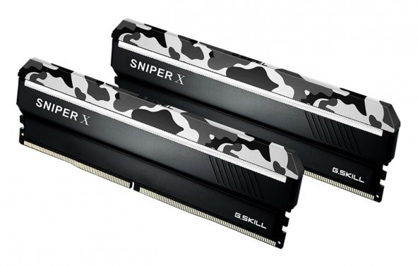 GSKILL SniperX 16GB (2X8) DDR4 3000Mhz CL16 1.35V Gri Kamuflaj (F4-3000C16D-16GSXWB)