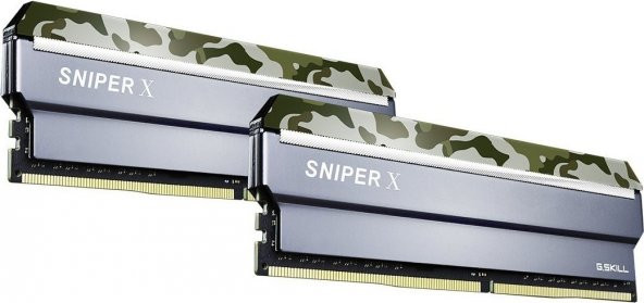 GSKILL SniperX 16GB (2X8) DDR4-3200Mhz CL16 Orman Kamuflaj 1.35V (F4-3200C16D-16GSXFB) - 2