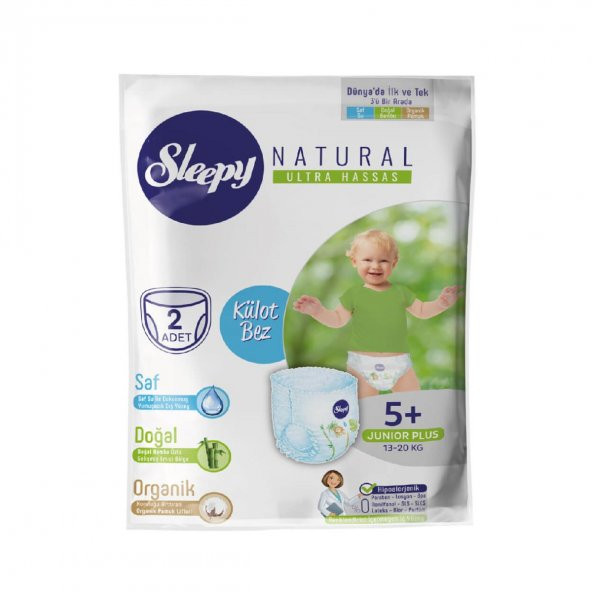 Deneme Paketi Sleepy Natural Külot Bez 5+ Beden Junior Plus 2 Adet