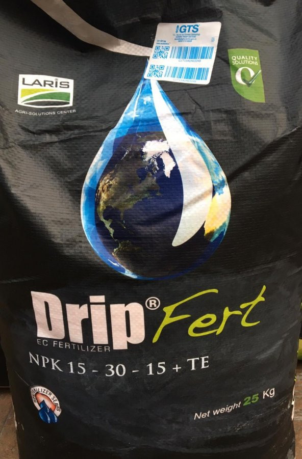 Laris Drip Fert NPK 15 - 30 - 15 Azot, Fosfor, Potasyum ve Mikro Element İçeren Damla Sulama ve Taban Gübresi 25 Kg. - 2