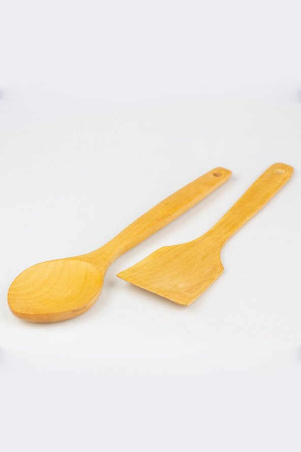 Ahşap Spatula ve Ahşap Servis Kaşığı 2 li Set - 2