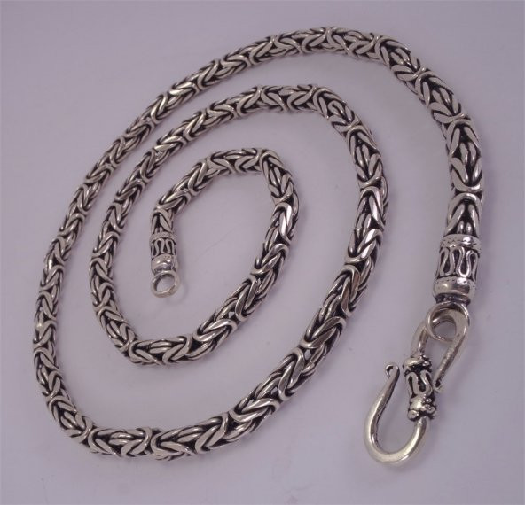 Gümüş Kral Kolye Zincir 4,5mm Orta Kalın Model