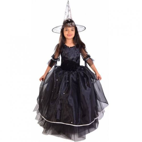 Cadı Çocuk Kostümü - Cadılar Bayramı Kostümü - Halloween Cadı Kostümleri Parti Eğlence