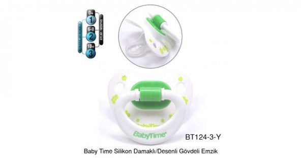 Baby Time Damaklı Desenli Gövdeli Emzik 18+ Ay BT124-3 Yeşil