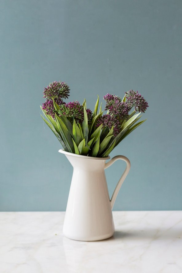 İtalyan Saksıda Mor Allium Yapay Çiçek