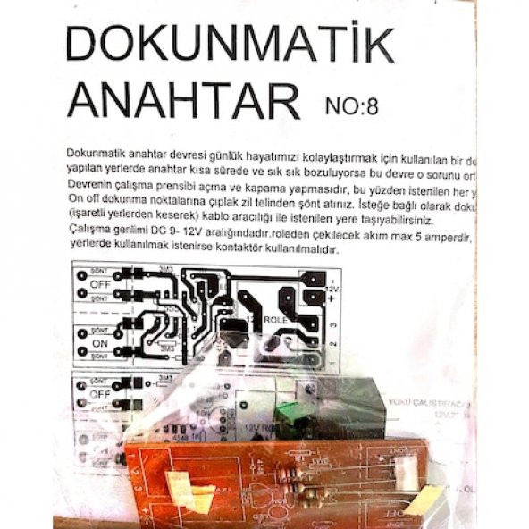 Dokunmatik Anahtar Devresi (Demonte)