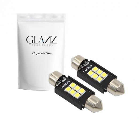 Glanz Canbus C5W Sofit Led Tavan Plaka Ampül 36mm 2 Adet Beyaz    Led Ampul