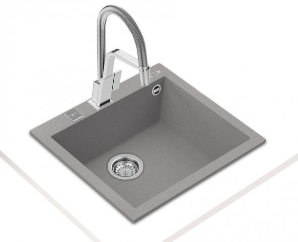 TEKA FORSQUARE 50X40 TEZGAH ÜSTÜ GRANİT EVYE STON GREY - 2