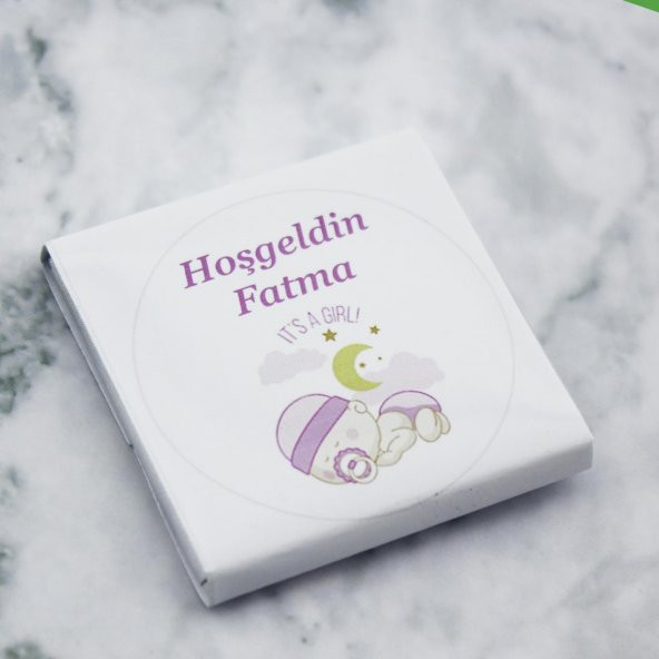 48 Adet İsim Etiketli Uyuyan Bebek Madlen Çikolata - 3