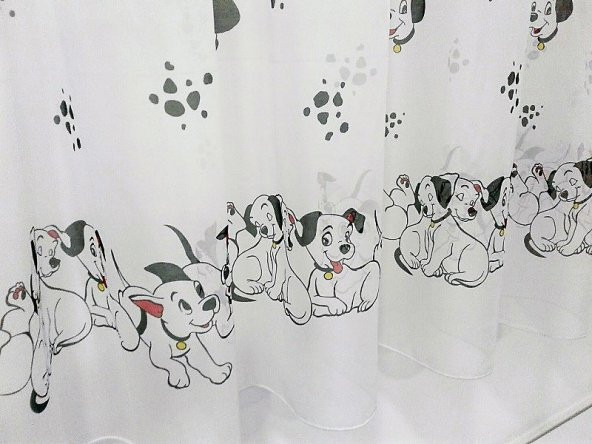 Brillant Çocuk Odası için Tül Perde-Sevimli Köpek yavruları motifli - 2