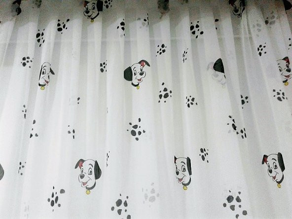 Brillant Çocuk Odası için Tül Perde-Sevimli Köpek yavruları motifli - 4