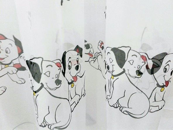 Brillant Çocuk Odası için Tül Perde-Sevimli Köpek yavruları motifli - 6