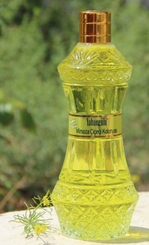 Yabangülü 390 ml Dekoratif Cam Şişe Mimoza Çiçeği Kolonyası