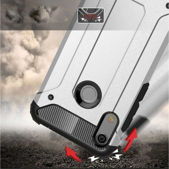 Huawei Y6 2019 Armor Hybrid Zırh Kaliteli Kılıf - 7