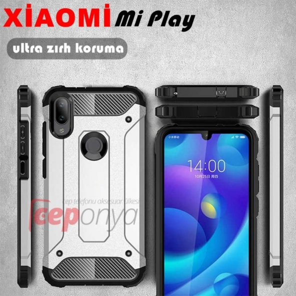 Xiaomi Mi Play Armor Hyrbit Zırh Kılıf
