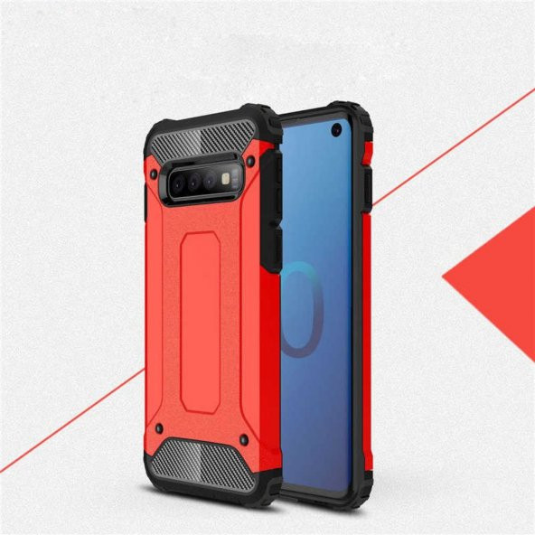 Galaxy S10 Hybrit Zırh Armor Kılıf - 4