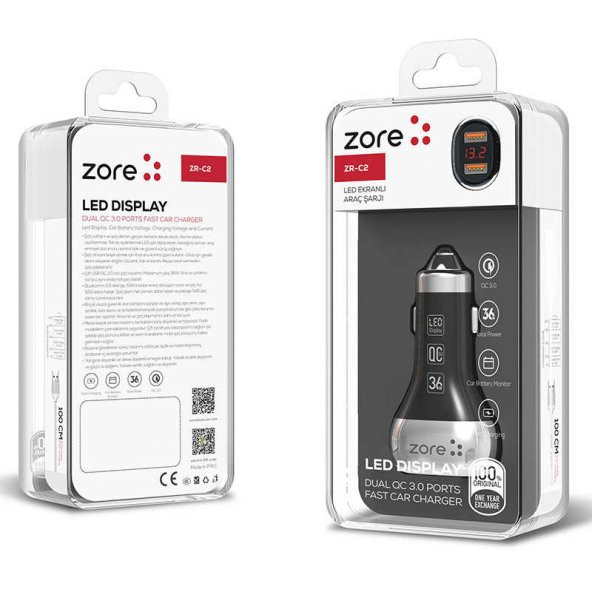 Zore ZR-C2 Micro 2 in 1 Araç Şarj Seti - 8