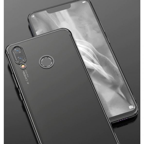 Huawei P Smart 2019 Köşeleri Renkli Şeffaf Kamera Korumalı Kılıf - 5