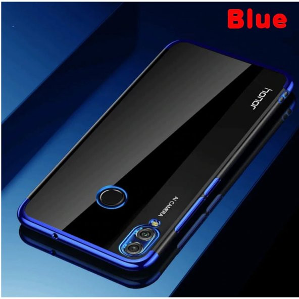 Huawei P Smart 2019 Köşeleri Renkli Şeffaf Kamera Korumalı Kılıf - 7