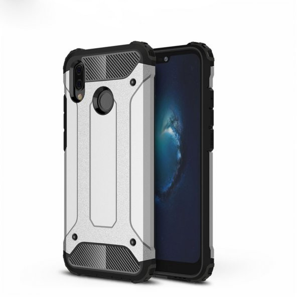 Huawei P20 Lite Silikon Armor Hybrid Zırh Kılıf - 3