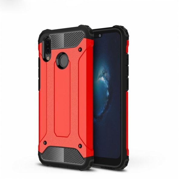 Huawei P20 Lite Silikon Armor Hybrid Zırh Kılıf - 5