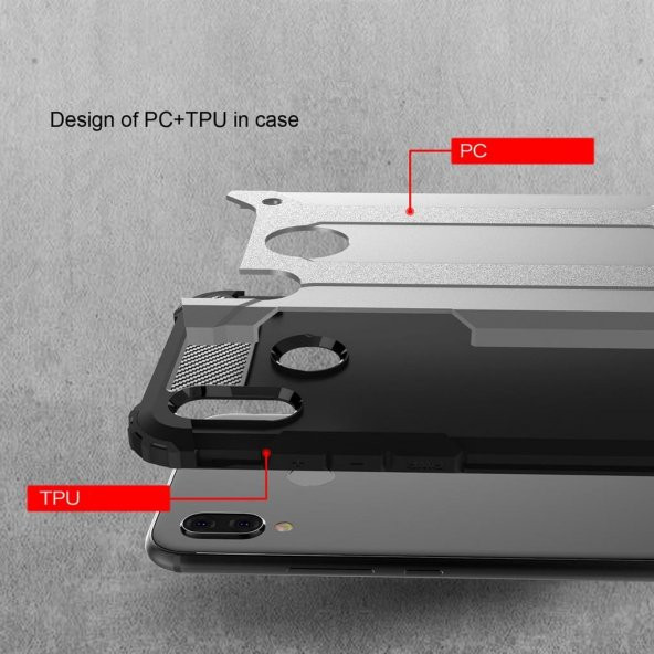 Huawei P20 Lite Silikon Armor Hybrid Zırh Kılıf - 9