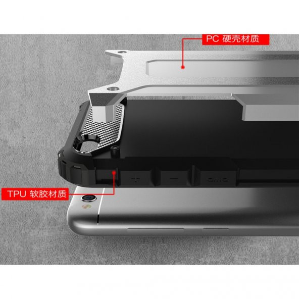Xiaomi Redmi 5A Silikon Armor Hybrid Zırh Kılıf - Resim 7