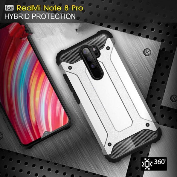 Xiaomi Redmi Note 8 Pro Armor Hybrid Zırh Kılıf - 3