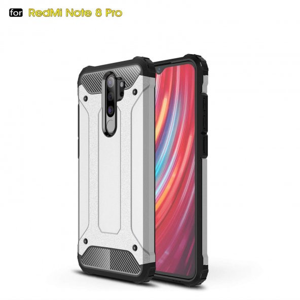 Xiaomi Redmi Note 8 Pro Armor Hybrid Zırh Kılıf - 7