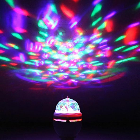 Disko Lambası Rgb Led Işıldak Tasarruflu Döner Işık Gece Lambası
