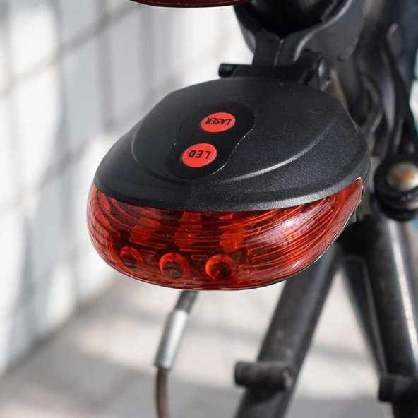 Bisiklet Arka Güvenlik Stop Lambası Şerit Lazer Led Işıklı Uyarı