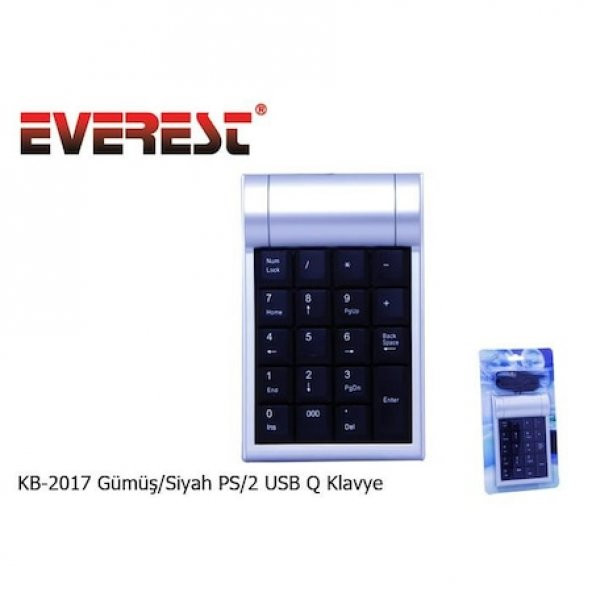 Everest Kb-2017 Gri-Siyah Usb Numerik Standart   Klavye Keypad - 1
