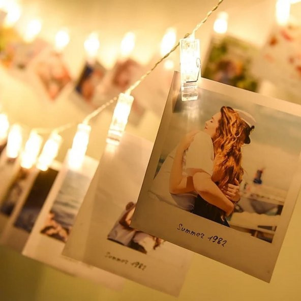 Led Işıklı Fotoğraf Mandalları Dekoratif Resim Askılı Aydınlatma - 5