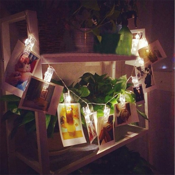 Led Işıklı Fotoğraf Mandalları Dekoratif Resim Askılı Aydınlatma - 8