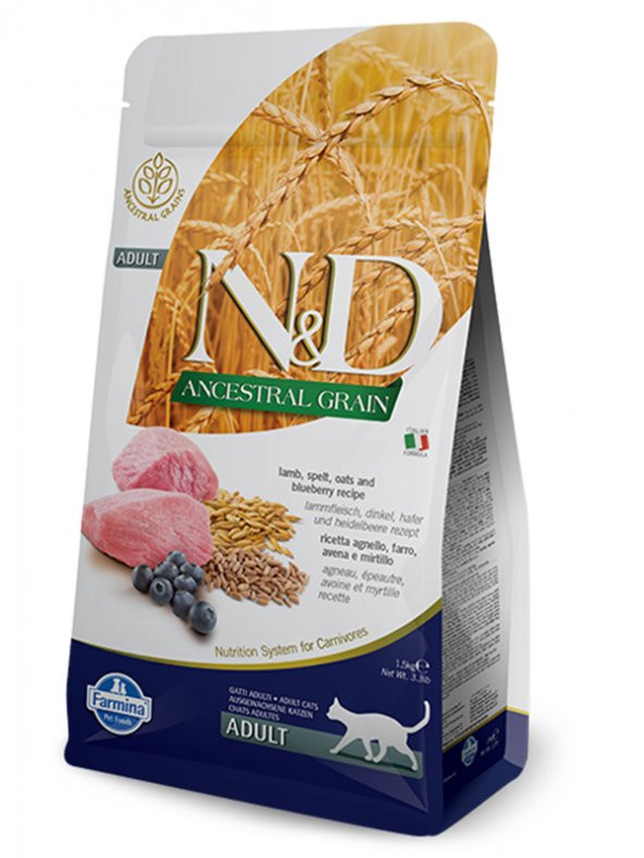 N&D Düşük Tahıllı Kuzu Etli Yetişkin Kedi Maması 5 Kg