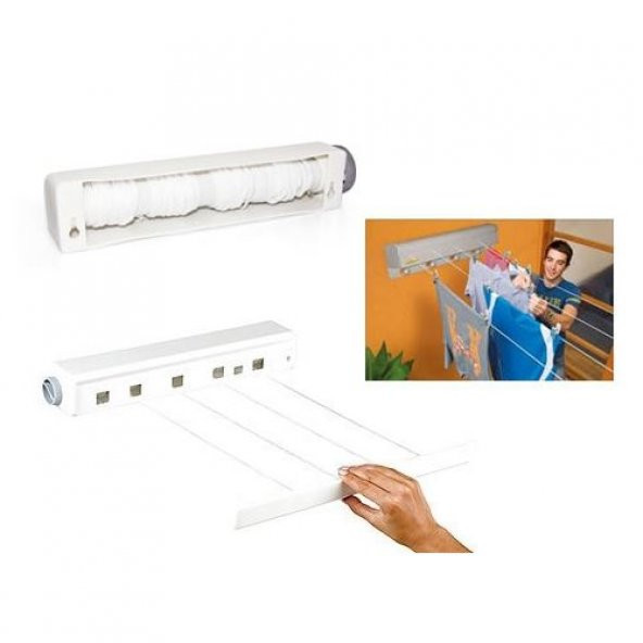 Çek As Çamaşır Kurutma Askısı İpli Çek Bırak Duvar Askısı Kurutma - 6