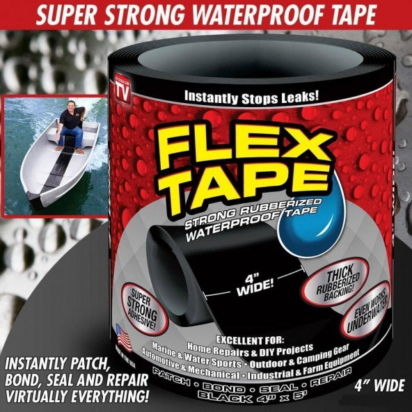 Flex Tape Suya Dayanıklı Bant Su Geçirmez Güçlü Boru Tamir Bandı - 2