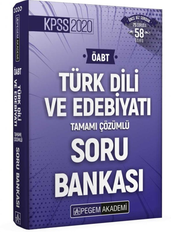 PEGEM 2020 KPSS ÖABT Türk Dili ve Edebiyatı Tamamı Çözümlü Soru Bankası