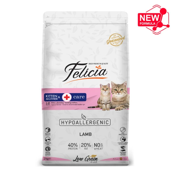 Felicia 2 Kg Yavru Kuzu Etli Az Tahıllı Hypoallergenic Kedi Maması - 4