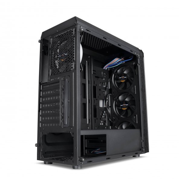 Gametech GT-001 6x120mm Rainbow Fanlı Tempered Glass Gaming Oyuncu Bilgisayar Kasası PSU Yok - 4