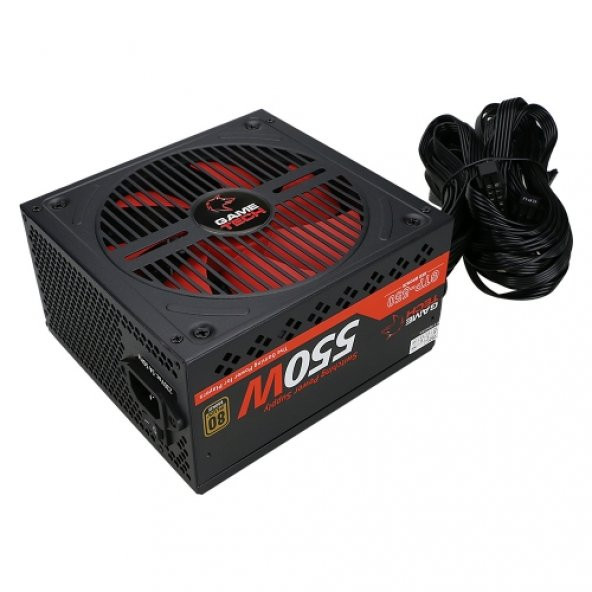 GAMETECH GTP-550 550W 80 Plus Bronze Power Supply Pc Güç Kaynağı ( 140mm Sessiz Akıllı Fan ) - 1