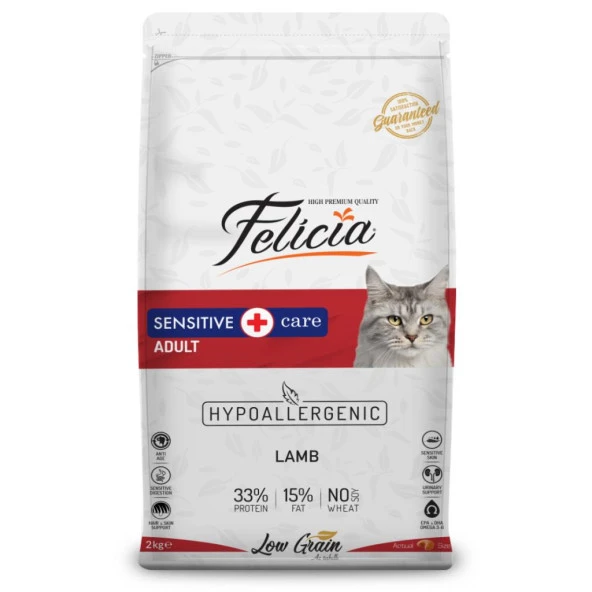 Felicia Az Tahıllı 12 Kg Kuzulu Yetişkin HypoAllergenic Kedi Maması