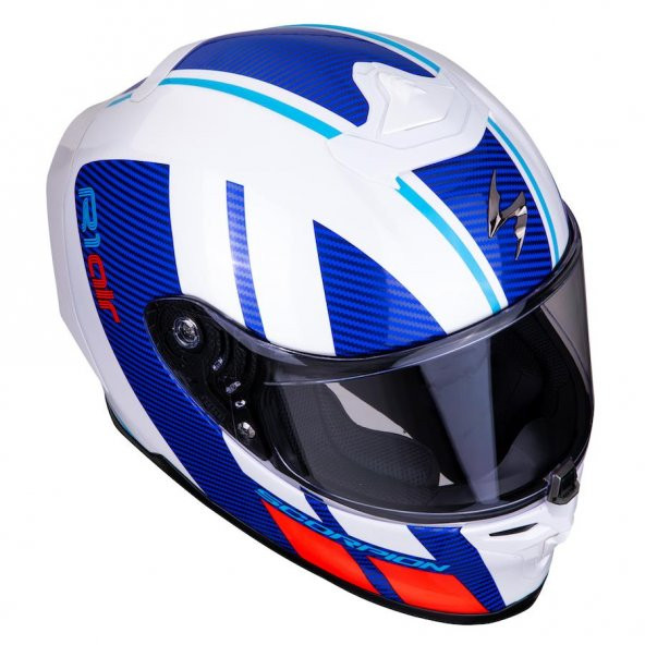 Scorpion EXO R1 Air Corpus Spor Motosiklet Kaskı (Beyaz Mavi Kırımızı) - 2